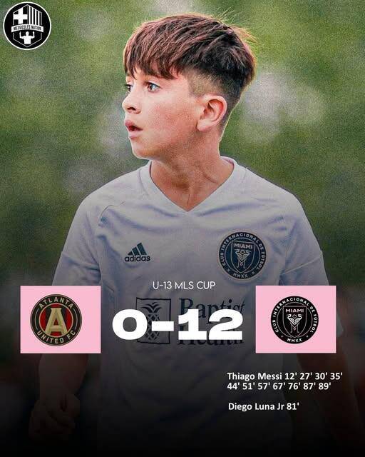  假新聞！梅西兒子U13比賽單場1人轟11球，多家媒體報道后刪除新聞