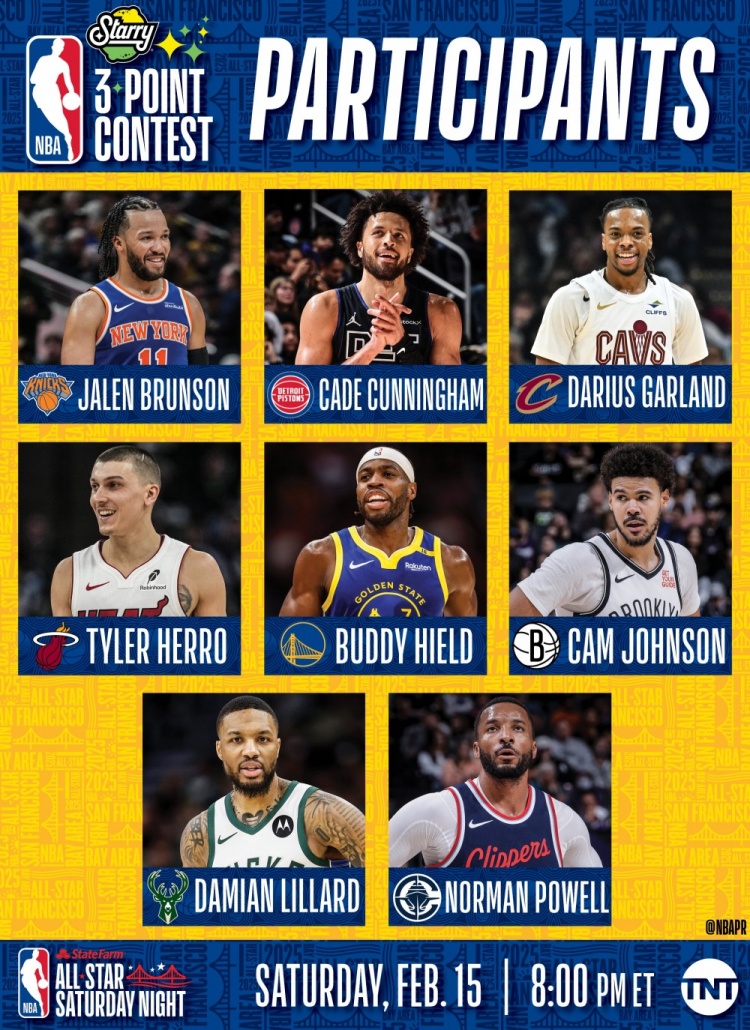  NBA全明星三分大賽名單：利拉德沖擊三連冠 希爾德、康寧漢姆在列