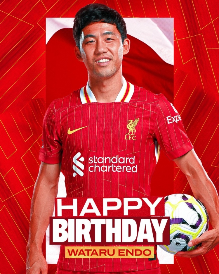  利物浦祝遠(yuǎn)藤航32歲生日快樂，球員加盟紅軍至今出戰(zhàn)62場(chǎng)比賽