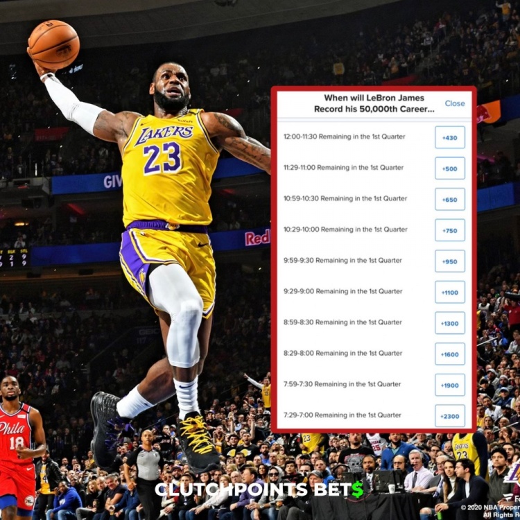  僅差1分！詹姆斯今日何時破五萬分賠率：開場30秒內(nèi)最被看好